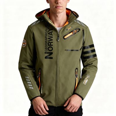 8. Geographical Norway Royaute DB 068 M WY1996H/GN-Kaki / Orange Softshell Jacket