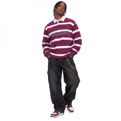 4. Karl Kani sweatshirt college stripe boxy rugby shirt PD00016483