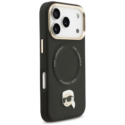 4. Karl Lagerfeld Big Strap Karl Metal Logo MagSafe Case for iPhone 17 Pro - Black