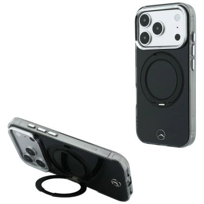 Mercedes Ring Stand Iconic Logo MagSafe Case for iPhone 18 Pro Max / 17 Pro Max - Black