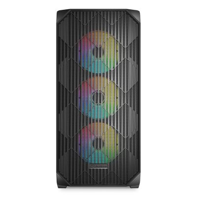 2. Sharkoon AK3 RGB Computer Case Black Tempered Glass