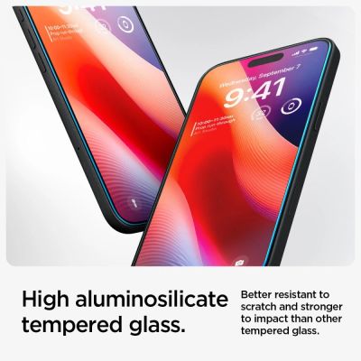 10. Spigen Glas.tR EZ Fit tempered glass for iPhone 15 / 16 - 2 pcs.