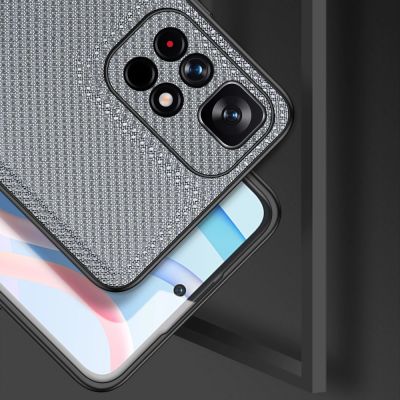 4. Dux Ducis Fino case cover covered with nylon material Poco M4 Pro 5G blue
