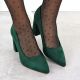 8. Sergio Leone Green Suede Pointed Toe Pumps PB216