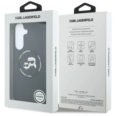 8. Karl Lagerfeld Silicone Karl&Choupette Heads MagSafe Case for Samsung Galaxy S26 FE - Black