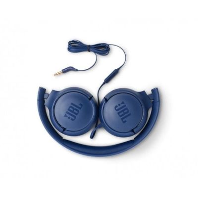 3. JBL Tune 500 headphones (blue, on-ear; with built-in microphone)