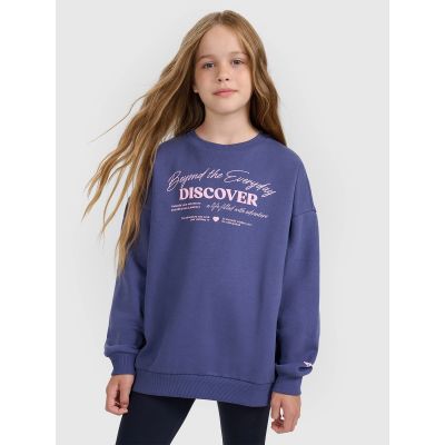 Oversized sweatshirt without a hood for girls 4F 4FJRAW25TSWSF2428-33S