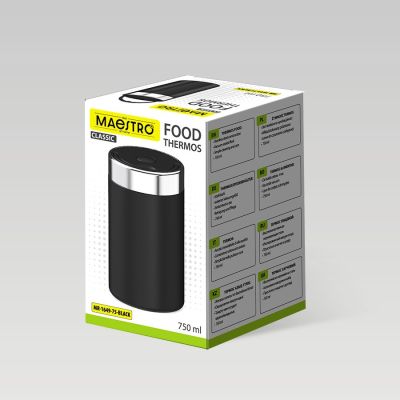 6. Food Thermos 750 ml MR-1649-75-BLACK MAESTRO