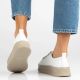 7. Leather platform sneakers, white, Filippo DP6122