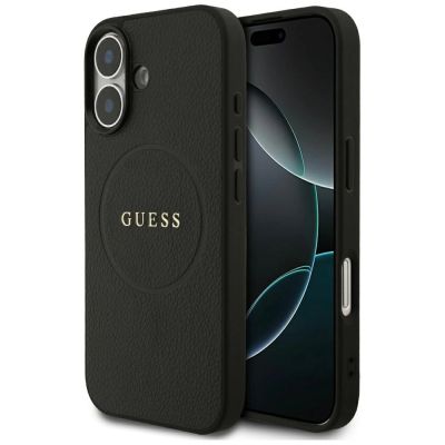 Guess Grained Ring MagSafe case for iPhone 17 - black
