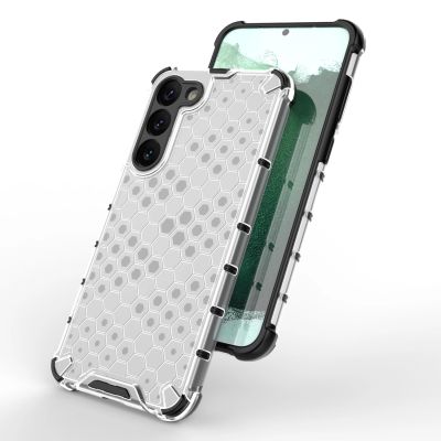 6. Honeycomb case for Samsung Galaxy S23+ armored hybrid cover transparent