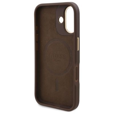 7. Guess 4G Logo Plate MagSafe iPhone 16 Plus Case - Brown