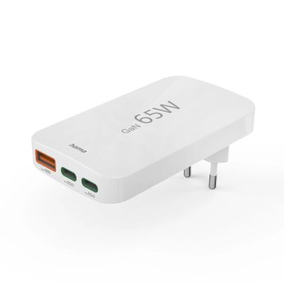 2. Hama GaN Charger 65W 2x USB-C 1x USB-A Foldable - White