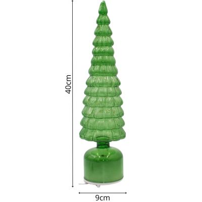 24. DECORATIVE CHRISTMAS TREE GREEN LED 13 CROWNS WARM WHITE 40CM
