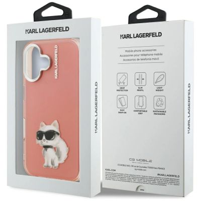 8. Karl Lagerfeld IML Aquarelle Choupette & Logo iPhone 16 Case - Pink