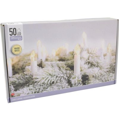 9. CHRISTMAS TREE LIGHTS LIGHT CHAIN CANDLES 50 LED WARM WHITE
