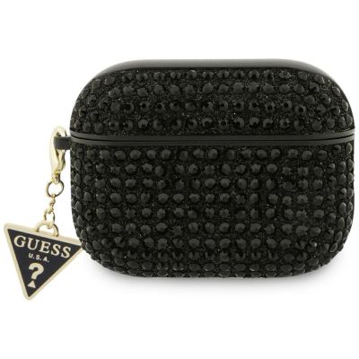 Guess Rhinestone Triangle Charm Case for AirPods Pro 3 - Black