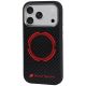 3. Audi RSQ Carbon Fiber Sport Red Circle MagSafe Case for iPhone 18 Pro / 17 Pro - Black