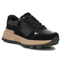 Women's patent leather wedge sneakers, black Filippo DP7988