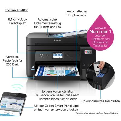 78. Epson EcoTank ET-4850 Inkjet A4 4800 x 1200 DPI 33 pages/min Wi-Fi