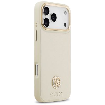 4. Guess Grained Strass Logo MagSafe case for iPhone 17 Pro Max - beige