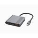 GEMBIRD 3-IN-1 USB TYPE-C MULTI ADAPTER (USB PORT + HDMI + USB-C VIDEO), GRAY