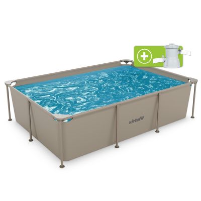 13. VIRTUFIT RECTANGULAR SWIMMING POOL 260 x 180 CM WITH FILTER PUMP BEIGE