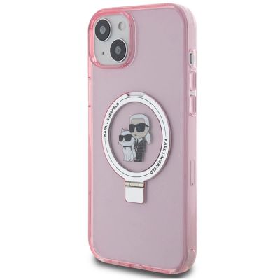 2. Karl Lagerfeld KLHMP15SHMRSKCP iPhone 15 6.1" pink/pink hardcase Ring Stand Karl&Choupette MagSafe