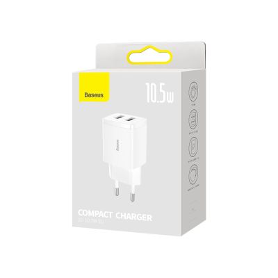7. Baseus Compact charger 2x USB 10.5W white (CCXJ010202)