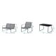 4. Black Forest Textilene Garden Furniture Set: Two Chairs, a Lounger and a Folding Table, Black