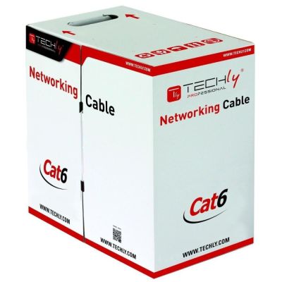 TECHLY U/UTP CAT6 STRANDED CABLE 305M CCA GRAY ETC.