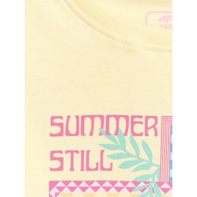 5. Girls' regular printed T-shirt 4F 4FJRSS26TTSHF4418-73S