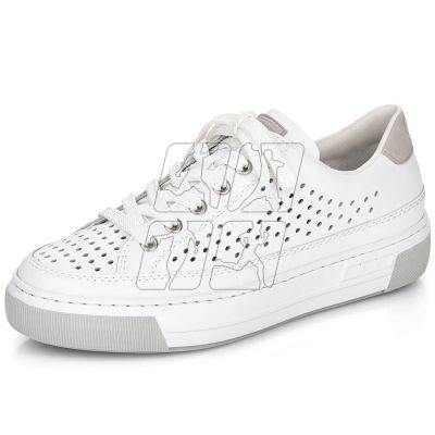 9. Rieker W RKR642 white openwork leather shoes