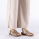 5. Comfortable women's slip-on sandals in beige Rieker 608D1-60