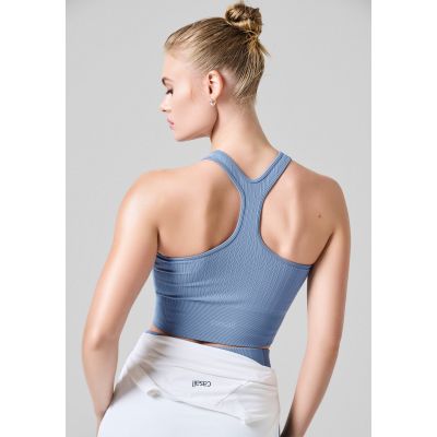 3. CASALL Multi Rib Seamless Padded Sports Top blue