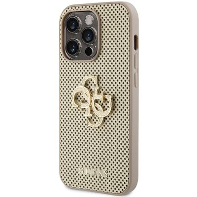 2. Guess Perforated 4G Glitter case for iPhone 15 Pro - gold