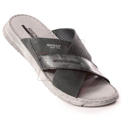 10. Comfortable Rieker M RKR581 gray flip-flops