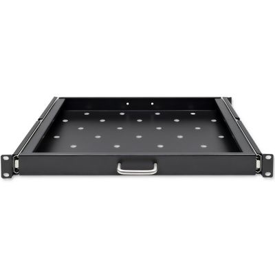 4. QOLTEC SHELF WITH HANDLE FOR RACK CABINET | 600*600 | EXTENDABLE | BLACK