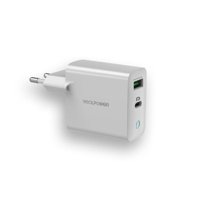 RealPower 352262 Mobile Charger Universal White AC Fast Charging Internal