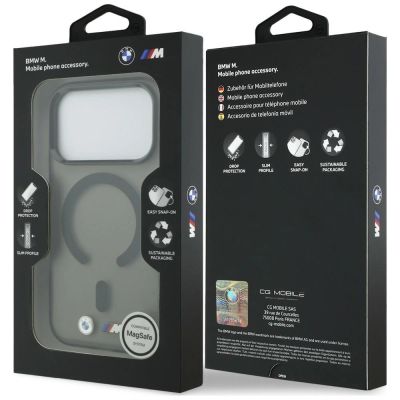 8. BMW M IML Frosted Metal Logo & Trims MagSafe Case for iPhone 18 Pro Max / 17 Pro Max - Black