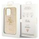 8. Guess GUHCP14LHG4SGD case for iPhone 14 Pro - gold Glitter Script Big 4G