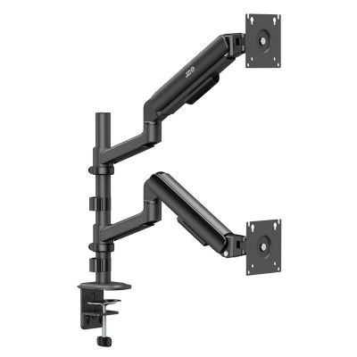 10. ERGO OFFICE MOUNT / HANGER FOR 2 MONITORS, GAS SPRING, 17"-32", 1-10KG, MATTE BLACK, ER-692 B