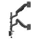 10. ERGO OFFICE MOUNT / HANGER FOR 2 MONITORS, GAS SPRING, 17"-32", 1-10KG, MATTE BLACK, ER-692 B