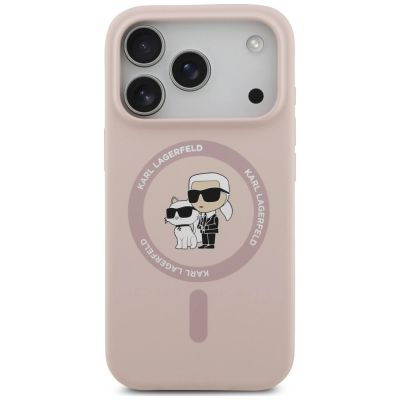 3. Karl Lagerfeld Silicone Karl&Choupette Ring MagSafe Case for iPhone 18 Pro / 17 Pro – Black