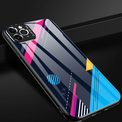 14. Color Glass Case Durable Cover with Tempered Glass Back and camera cover iPhone 11 Pro Max pattern 2