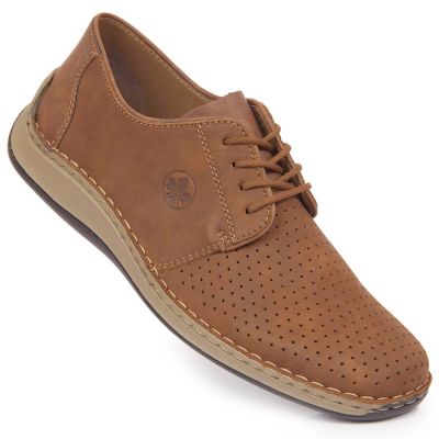 12. Rieker M RKR528 brown openwork leather shoes 