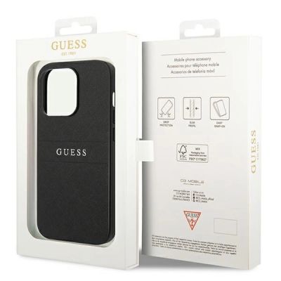8. Guess Saffiano Strap Case for iPhone 14 Pro - Black