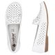 4. Women's leather moccasins, openwork, lightweight, comfortable, white, Rieker L6352-80