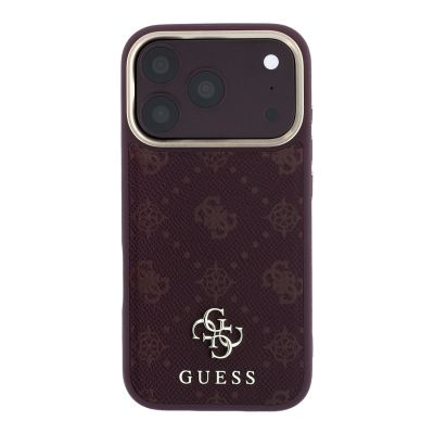 3. Guess Peony 4G Small Logo MagSafe Case for iPhone 17 Pro / 18 Pro - Burgundy