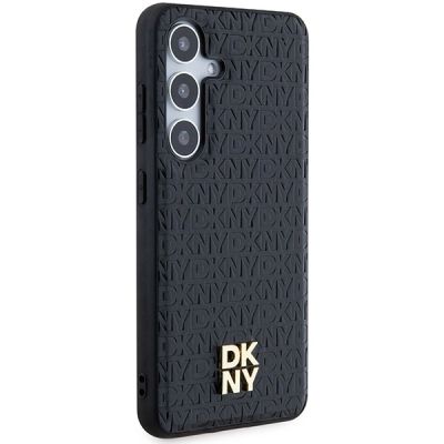 4. DKNY Leather Pattern Metal Logo MagSafe case for Samsung Galaxy S24 - black